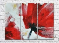 Pictură Rainbow Red calla lilies on a white background in oil (3448896)