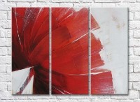 Pictură Rainbow Red poppy on white oil background (3448901)