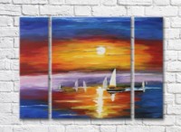 Pictură Rainbow Sailboat against the evening sky (35110196)