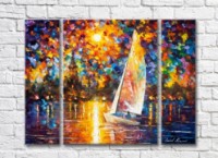 Картина Rainbow Sailboat in the moonlit night (35110194)