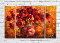 Pictură Rainbow Still life of red roses and fruits (35110182)