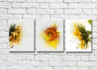 Pictură Rainbow Sunflowers on a light background (3572587)