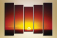 Pictură Rainbow Sunset at sea (1150585)