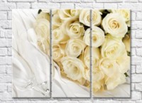 Картина Rainbow Two glasses and a bouquet of white roses (500258)