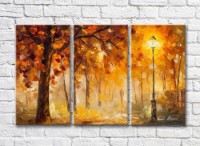 Pictură Rainbow Yellow Autumn Forest and Lantern (35110181)