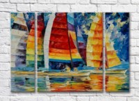 Pictură Gallerix Multicolored sailboats on the water (35110205)