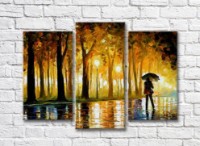 Pictură Gallerix Passer in the park in the rain (35110203)