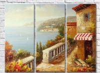 Pictură Gallerix Path with a balustrade along the sea (3485193)