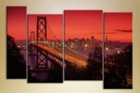 Pictură Gallerix Polyptych 4 Bridge at sunset (1430795)