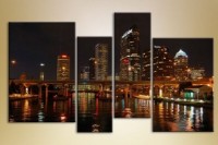 Pictură Gallerix Polyptych 4 Tampa Bay at Night (1430806)
