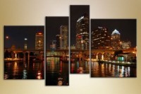 Pictură Gallerix Polyptych 4 Tampa Bay at Night 2 (1430796)