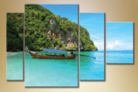 Pictură Gallerix Polyptych boat in the bay (1529782)