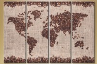 Pictură Gallerix Polyptych coffee world map (1547198)