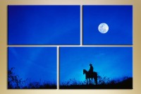 Pictură Gallerix Polyptych cowboy in the night (1409676)
