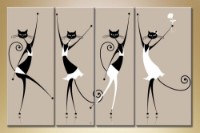 Картина Gallerix Polyptych dancing cats (1523181)