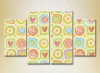 Картина Gallerix Polyptych Flowers and Hearts 05 (2230377)