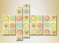 Картина Gallerix Polyptych Flowers and Hearts 11 (2231730)