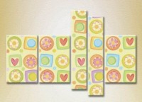 Картина Gallerix Polyptych Flowers and hearts 12 (2231731)