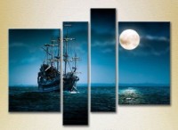 Картина Gallerix Polyptych Frigate in the Moonlight (2223437)