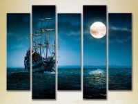 Картина Gallerix Polyptych Frigate in the Moonlight 03 (2224800)