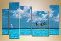 Pictură Gallerix Polyptych island and sailing ship (1529800)