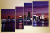 Pictură Gallerix Polyptych Night Tampa Bay (1430800)