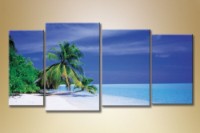 Pictură Gallerix Polyptych palm tree on the beach (1529789)