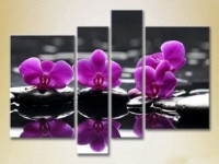 Картина Gallerix Polyptych Purple orchids on stones (2932362)