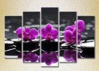 Картина Gallerix Polyptych Purple orchids on stones 02 (2932887)