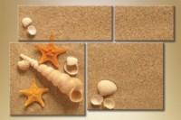 Pictură Gallerix Polyptych seashells in the sand (1529801)