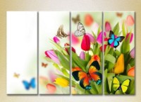 Картина Gallerix Polyptych Tulips and Butterflies 01 (2932359)