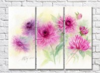 Pictură Gallerix Purple dahlias drawing (500750)