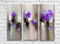 Pictură Gallerix Purple flowers on an abstract gray background (3572526)