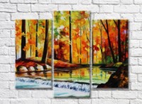 Картина Gallerix Stream in the autumn forest (35110208)