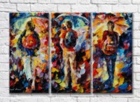 Картина Gallerix Three guys with umbrellas and backpacks (35110211)