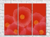 Pictură Gallerix Triptych Abstraction from red flowers (500729)