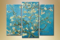 Pictură Gallerix Triptych Blossoming almond branches (1563273)
