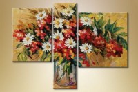 Pictură Gallerix Triptych bouquet of flowers painting (1563259)