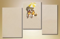 Pictură Gallerix Triptych couple on the beach (1529818)