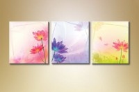 Pictură Gallerix Triptych flowers abstract (1563274)