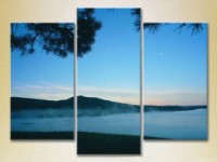 Pictură Gallerix Triptych Fog over the night lake 01 (2181146)