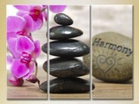 Картина Gallerix Triptych Massage stones and orchid 01 (2699494)