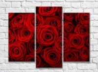 Картина Gallerix Triptych of burgundy roses (500689)