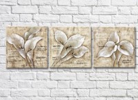 Картина Gallerix Triptych of calla lilies on an abstract beige background (500695)