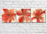 Картина Gallerix Triptych of large red flowers drawing (500701)
