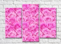 Картина Gallerix Triptych of lush pink roses (500704)