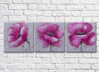 Картина Gallerix Triptych of pink poppies (500709)