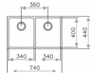 Chiuvetă de bucătărie Teka BE Linea RS15 2B 740 Inox imaginea #4 — magazin online Desire.md