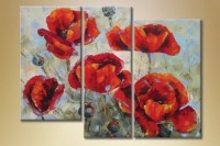 Pictură Gallerix Triptych poppies red (1563284)