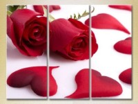 Pictură Gallerix Triptych Roses and Hearts (2699455)